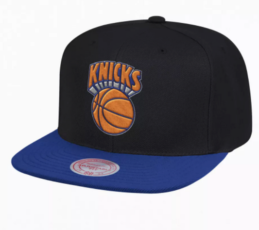 Men's New York Knicks Black/Royal NBA Core Basic HWC Mitchell & Ness Snapback Hat