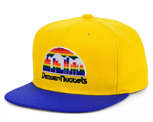 Men's Denver Nuggets NBA Core Basic Gold/Royal HWC Mitchell & Ness Snapback Hat