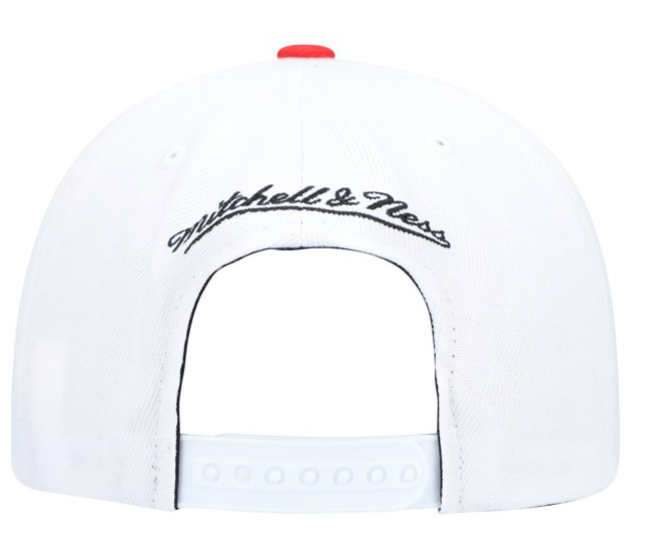 Men's Toronto Raptors NBA Core basic 2 Tone White/Red Mitchell & Ness Snapback Hat