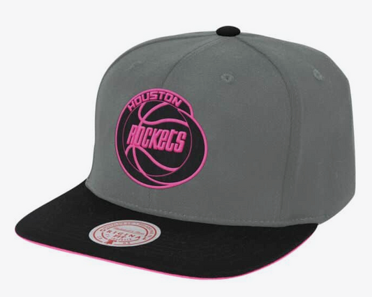 Men's Houston Rockets NBA Neon Lights HWC Mitchell & Ness Snapback Hat