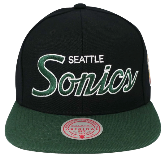 Seattle SuperSonics HWC Team Script 2.0 Mitchell & Ness Snapback Hat