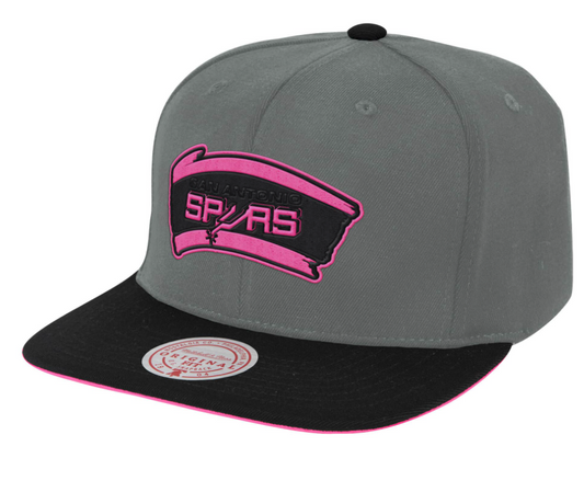Men's San Antonio Spurs NBA Neon Lights HWC Mitchell & Ness Snapback Hat