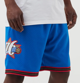 Men's Philadelphia 76ers Mitchell & Ness Hardwood Classics Team Swingman Shorts - Blue - Pro Jersey Sports