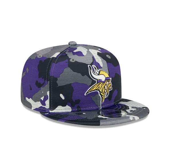 Men's Minnesota Vikings New Era Camo 2022 NFL Training Camp Official 9FIFTY Snapback Adjustable Hat - Pro Jersey Sports