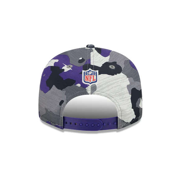 Men's Minnesota Vikings New Era Camo 2022 NFL Training Camp Official 9FIFTY Snapback Adjustable Hat - Pro Jersey Sports