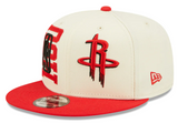 Houston Rockets New Era 2022 NBA Draft 9FIFTY Snapback Adjustable Hat - Cream/Red - Pro Jersey Sports