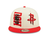 Houston Rockets New Era 2022 NBA Draft 9FIFTY Snapback Adjustable Hat - Cream/Red - Pro Jersey Sports