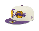 Los Angeles Lakers New Era 2022 NBA Draft 9FIFTY Snapback Adjustable Hat - Cream/Purple - Pro Jersey Sports