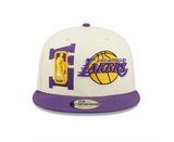 Los Angeles Lakers New Era 2022 NBA Draft 9FIFTY Snapback Adjustable Hat - Cream/Purple - Pro Jersey Sports