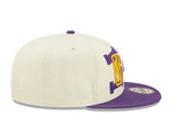 Los Angeles Lakers New Era 2022 NBA Draft 9FIFTY Snapback Adjustable Hat - Cream/Purple - Pro Jersey Sports