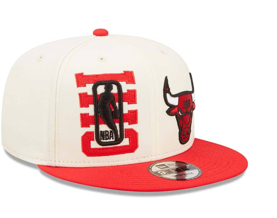 Chicago Bulls New Era 2022 NBA Draft 9FIFTY Snapback Adjustable Hat - Cream/Red