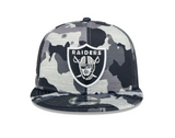 Men's Las Vegas Raiders New Era Camo 2022 NFL Training Camp Official 9FIFTY Snapback Adjustable Hat - Pro Jersey Sports