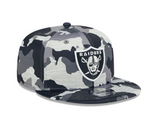 Men's Las Vegas Raiders New Era Camo 2022 NFL Training Camp Official 9FIFTY Snapback Adjustable Hat - Pro Jersey Sports