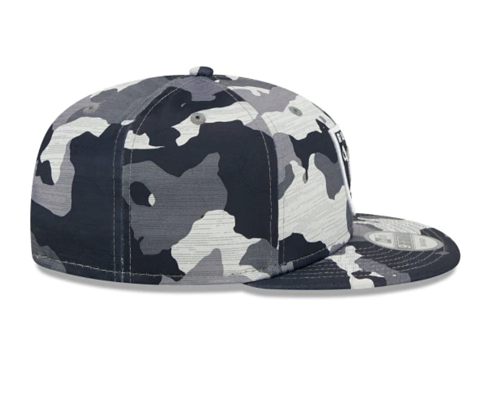 Men's Las Vegas Raiders New Era Camo 2022 NFL Training Camp Official 9FIFTY Snapback Adjustable Hat - Pro Jersey Sports