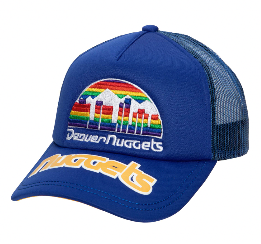 Mens Denver Nuggets NBA Puff The Magic Trucker HWC Mitchell & Ness Snapback Hat