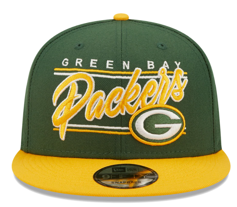 Green Bay Packers New Era Team Script 2 Tone 9FIFTY Snapback Hat
