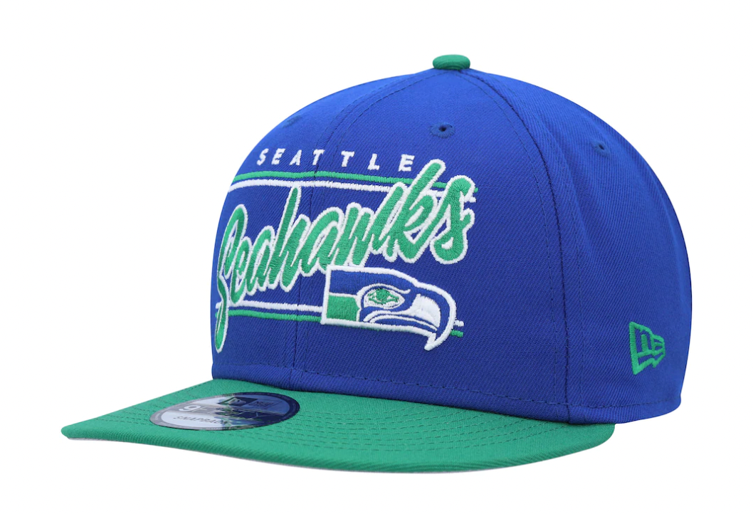 Seattle Seahawks Retro New Era Team Script 2 Tone 9FIFTY Snapback Hat - Pro Jersey Sports