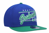 Seattle Seahawks Retro New Era Team Script 2 Tone 9FIFTY Snapback Hat - Pro Jersey Sports