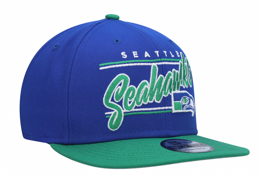 Seattle Seahawks Retro New Era Team Script 2 Tone 9FIFTY Snapback Hat - Pro Jersey Sports