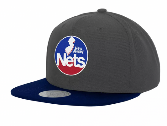 Men's New Jersey Nets Basic Core HWC 2 Tone Gray/Royal Mitchell & Ness Snapback Hat