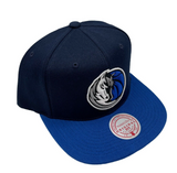 Men's Dallas Mavericks NBA Core Basic Navy 2 Tone Mitchell & Ness Snapback Hat - Pro Jersey Sports