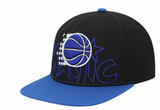 Men's Orlando Magic Mitchell & Ness 2 Tone Black and Royal Low Big Face Hardwood Classics Snapback Hat - Pro Jersey Sports