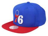 Philadelphia 76ers 2-Tone Blue/Red 2.0 Snapback Hat By Mitchell And Ness - Pro Jersey Sports