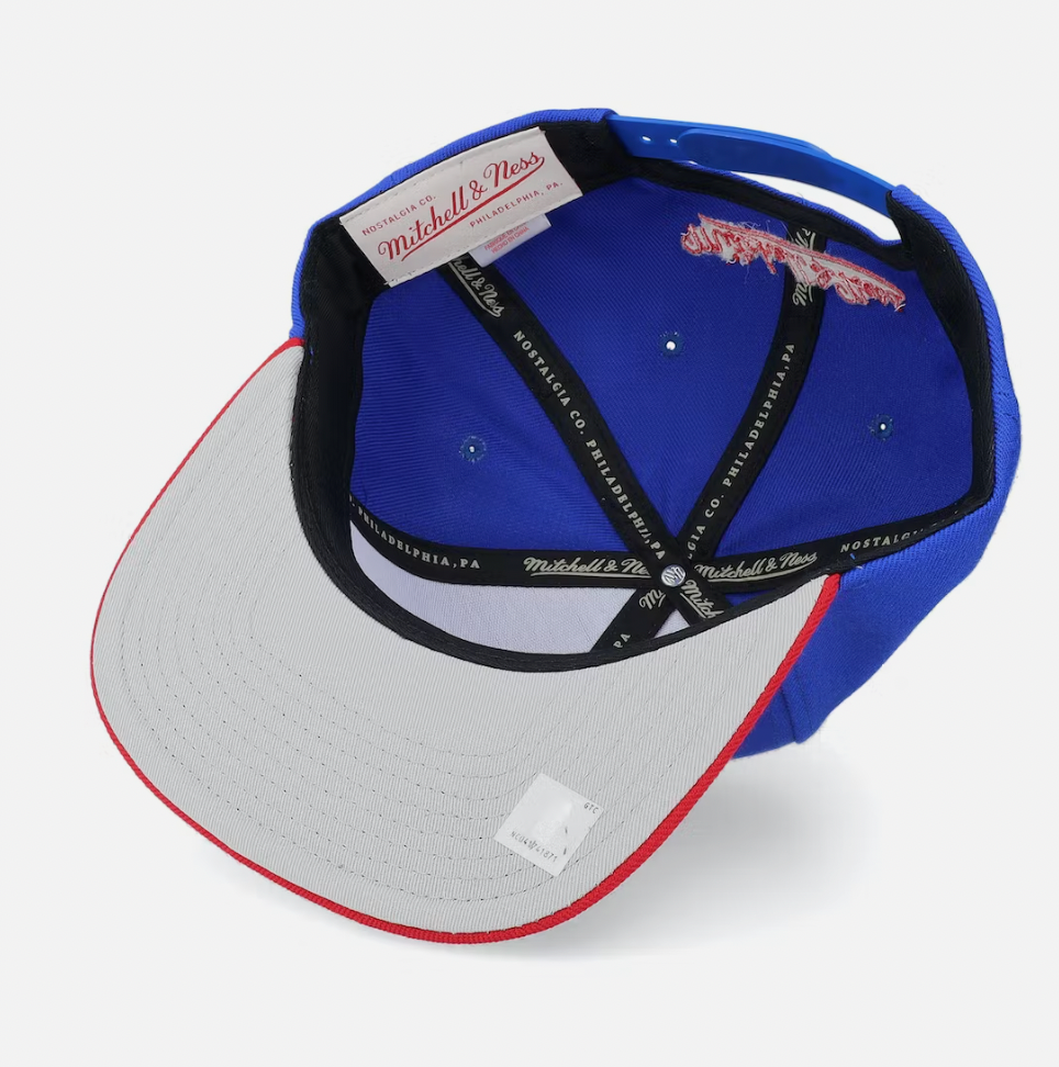 Philadelphia 76ers 2-Tone Blue/Red 2.0 Snapback Hat By Mitchell And Ness