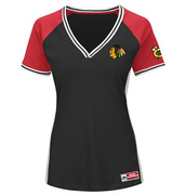 Women's Chicago Blackhawks Majestic NHL "League Diva" V-neck Fashion Shirt - Pro Jersey Sports