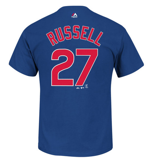 Addison Russell Chicago Cubs #27 Name And Number Tee By Majestic - Pro Jersey Sports - 2