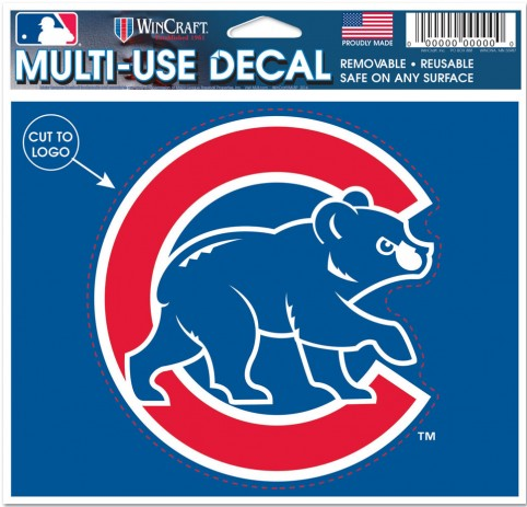Chicago Cubs Walking Bear Multi Use 4.5X5.75 Decal