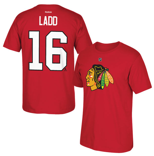 Andrew Ladd Chicago Blackhawks Name And Number Tee By Reebok - Pro Jersey Sports - 1