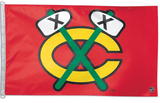 Chicago Blackhawks TOMAHAWK Flag - Team 3' X 5' - Pro Jersey Sports