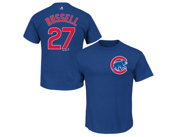 Addison Russell Chicago Cubs Youth Player Tee By Majestic - Pro Jersey Sports