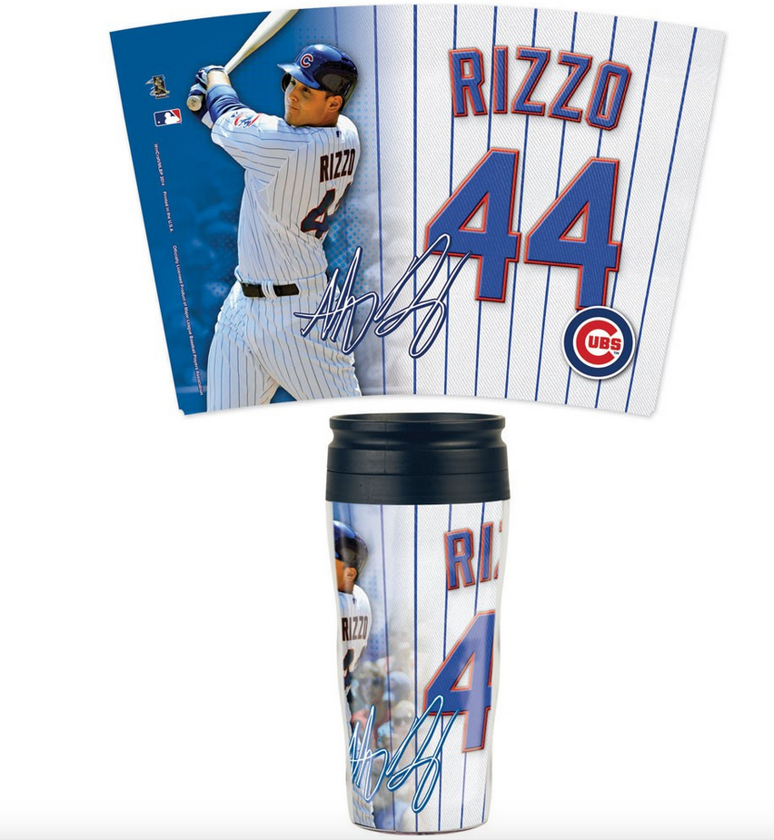 Chicago Cubs Travel Mug Contour 16 oz. Anthony Rizzo - Pro Jersey Sports