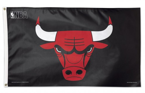 Chicago Bulls Logo Flag With Grommets - Deluxe 3' X 5' - Pro Jersey Sports