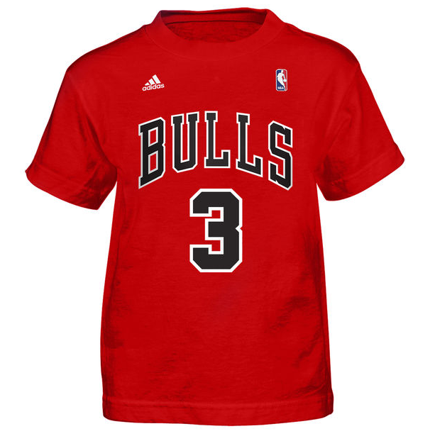 Child adidas Dwyane Wade Red Chicago Bulls Name & Number T-Shirt