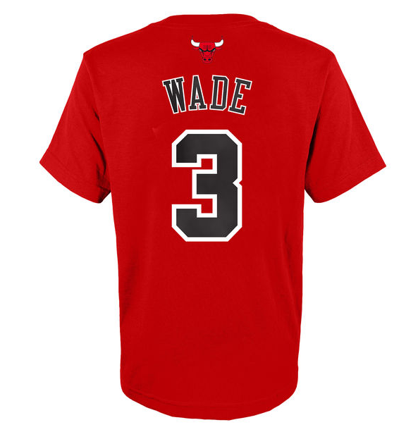 Child adidas Dwyane Wade Red Chicago Bulls Name & Number T-Shirt - Pro Jersey Sports - 2