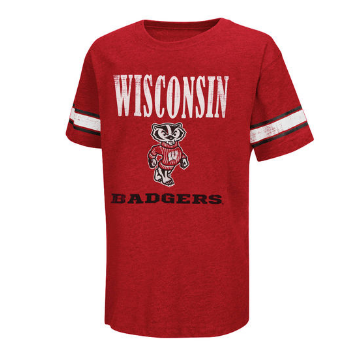 Wisconsin Badgers Youth Free Agent Tee By Colosseum Athletics - Pro Jersey Sports