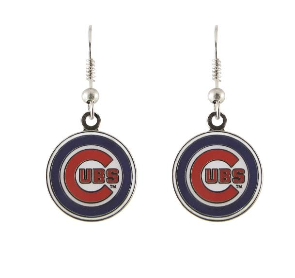 Chicago Cubs Logo J-Hook Earrings By PSG - Pro Jersey Sports