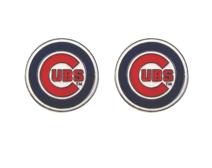 Chicago Cubs Logo Post Earrings By PSG - Pro Jersey Sports
