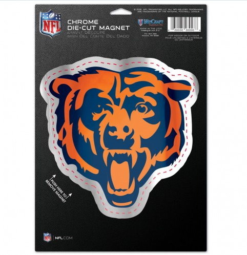 Chicago Bears 6.25X9 Chrome Die Cut Magnet By Wincraft - Pro Jersey Sports
