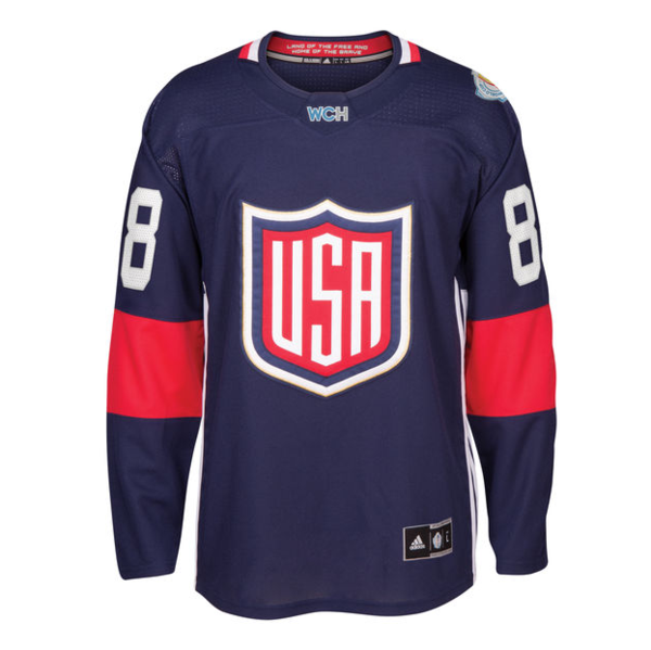Men's USA Hockey Patrick Kane Adidas Navy 2016 World Cup of Hockey Premier Player Jersey