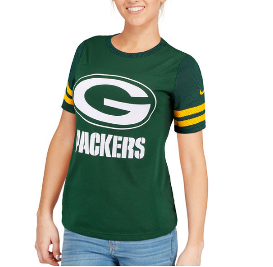 Women's Green Bay Packers Nike Green Gear Up Modern Fan Performance T-Shirt