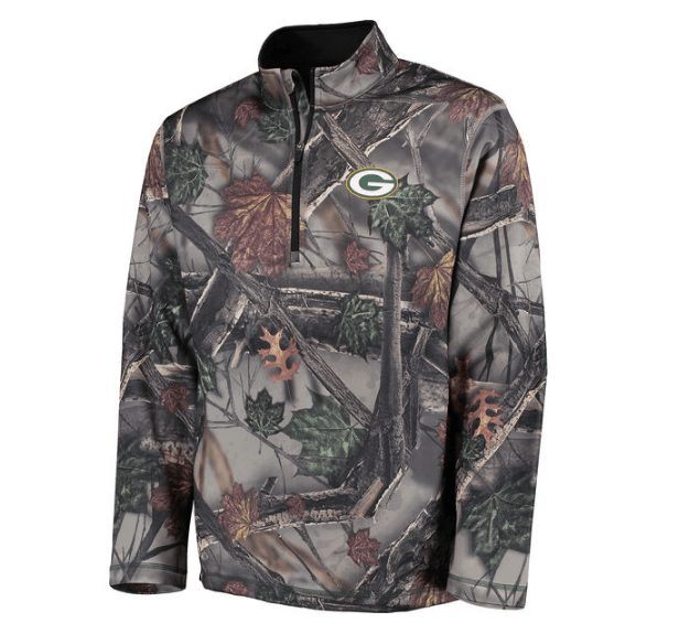 Men's Green Bay Packers Majestic Camo The Woods Half Zip Jacket - Pro Jersey Sports - 2
