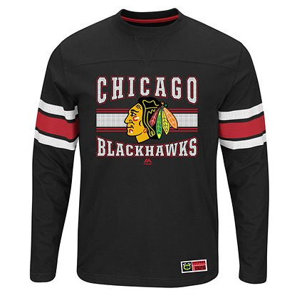 Chicago Blackhawks Mens Forecheck Long Sleeve Crew Neck Tee - Pro Jersey Sports