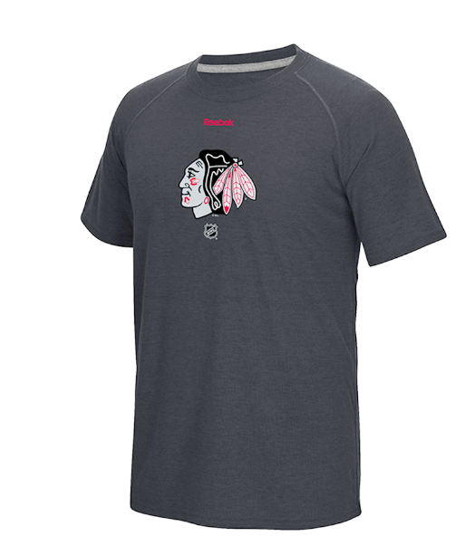 Chicago Blackhawks Mens Black TNT Logo Reflect SS Short Sleeve Performance T Shirt - Pro Jersey Sports