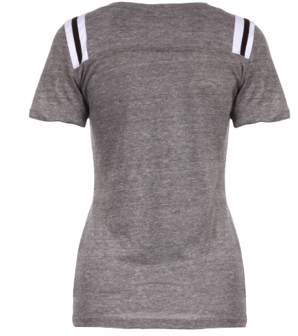 Womens Chicago Bulls Dotted Logo V Neck Tee With Stripes
