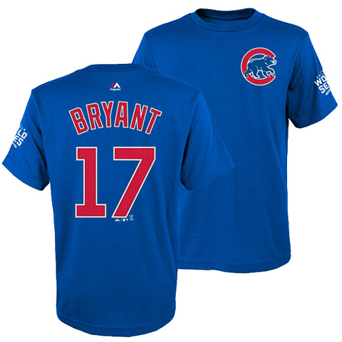 Chicago Cubs Youth Kris Bryant 2016 World Series Name and Number T-Shirt - Pro Jersey Sports