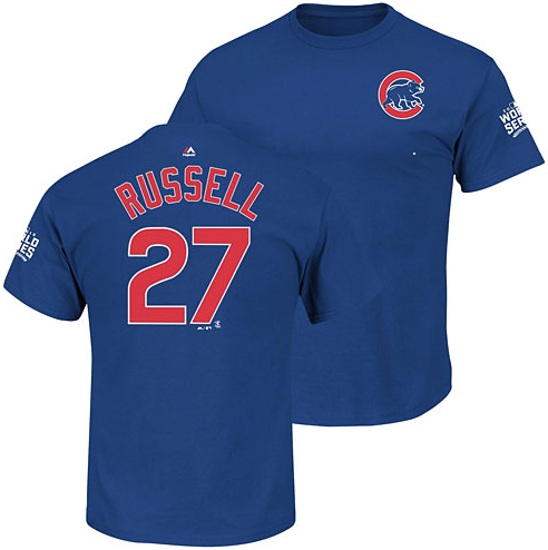 Chicago Cubs Youth Addison Russell 2016 World Series Name and Number T-Shirt - Pro Jersey Sports